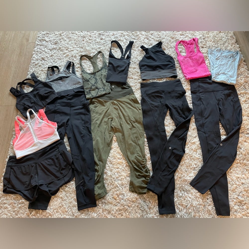 Lululemon sale! 4 sports bras, 4 tops, 4 leggings, 1 shorts